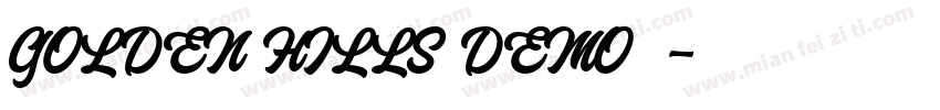GOLDEN HILLS DEMO字体字体转换